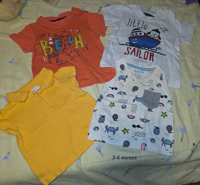 Lote de 11 Camisetas Bebé Niño 3-6 Meses
