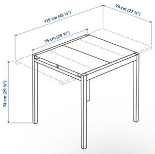 Mesa cristal extensible