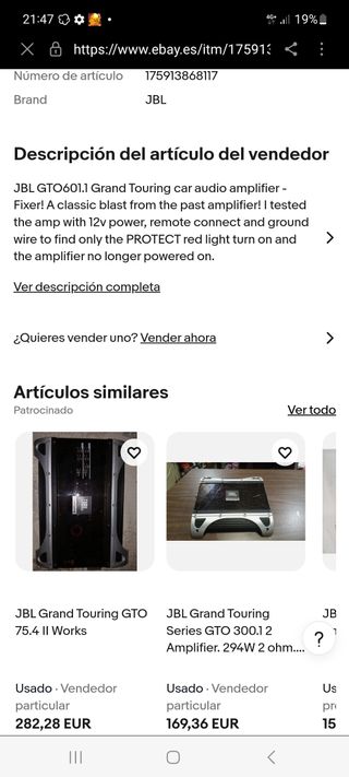 Etapa JBL con ventilador