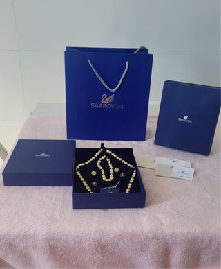 Juego de Joyas Swarovski Perlas y Oro