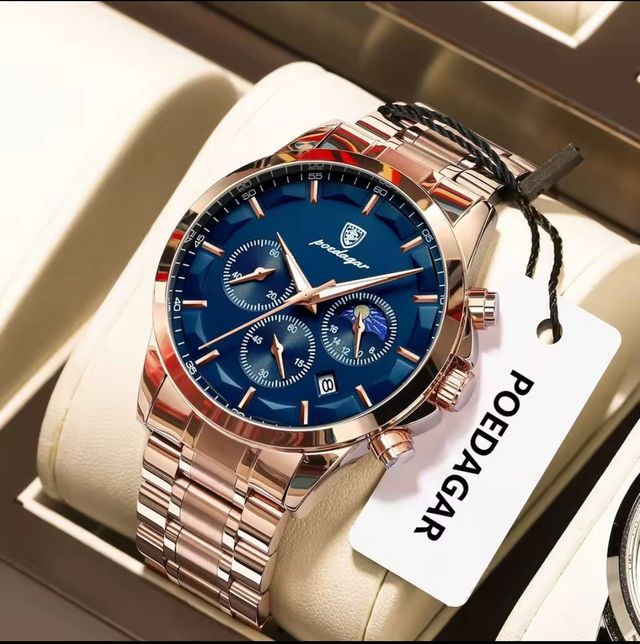 Reloj POEDAGAR Hombre Azul y Dorado