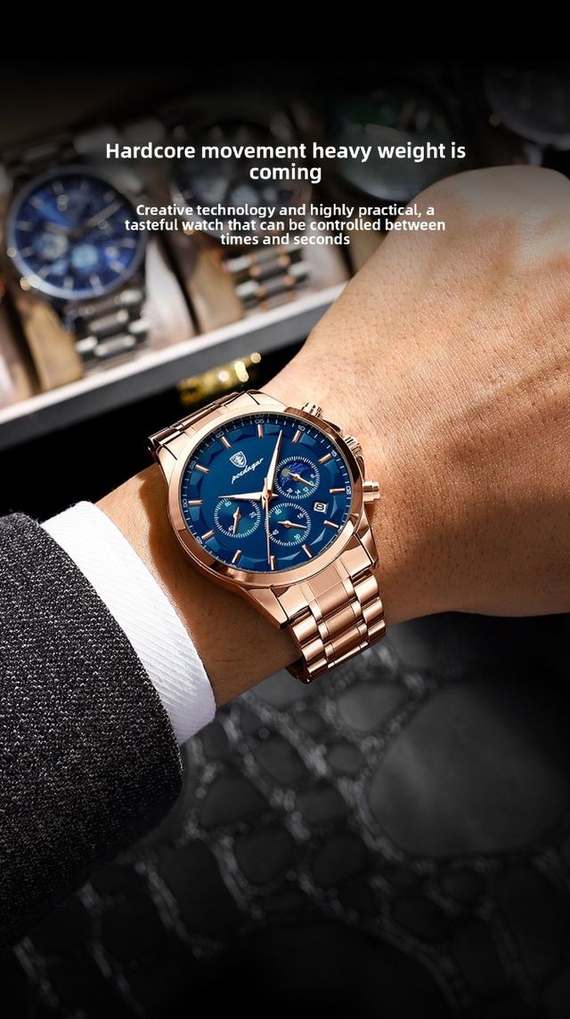 Reloj POEDAGAR Hombre Azul y Dorado