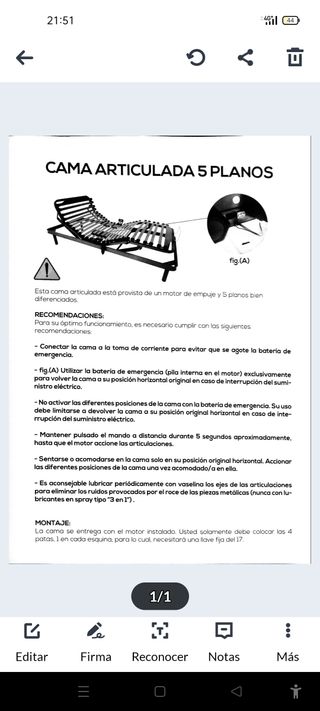 2 Camas articuladas eléctricas.