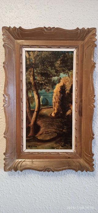 Cuadro al óleo paisaje marino