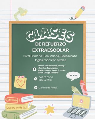 Clases de refuerzo primaria y secundaria