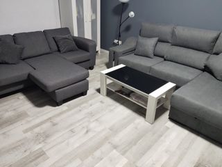 Sofá modular gris de tela