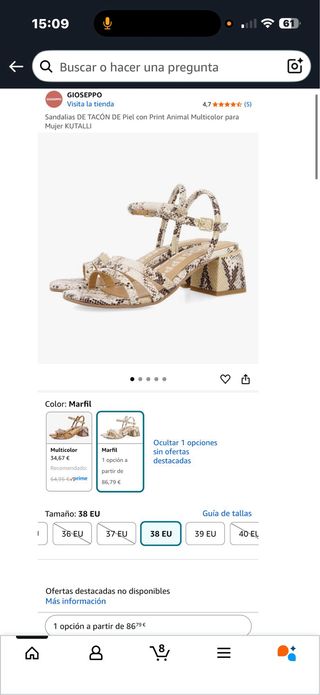 Sandalias Gioseppo tacón animal print