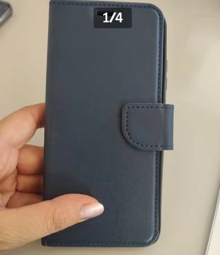 Cover similpelle blu per Samsung A32