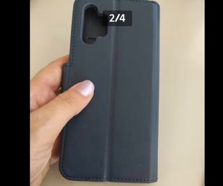 Cover similpelle blu per Samsung A32