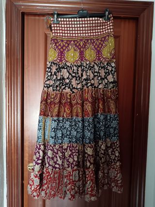Falda larga hippie estampada