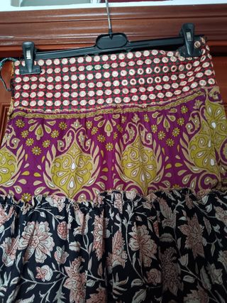 Falda larga hippie estampada