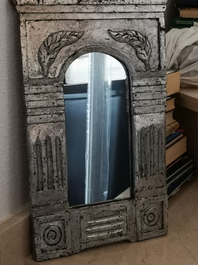 Espelho Madeira Prateado 25x40cm