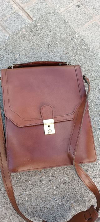 Bolso de cuero marrón mujer