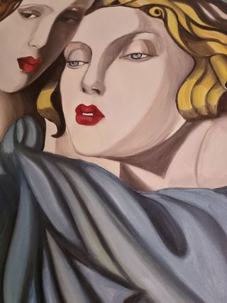 Quadro olio su tela tamara de lempicka