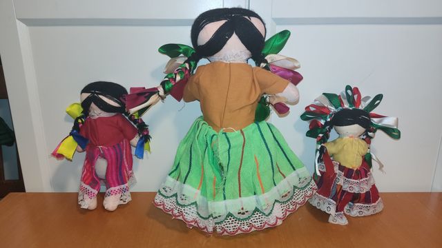 Lote 3 Muñecas Lele de Trapo y Tela