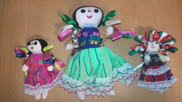 Lote 3 Muñecas Lele de Trapo y Tela