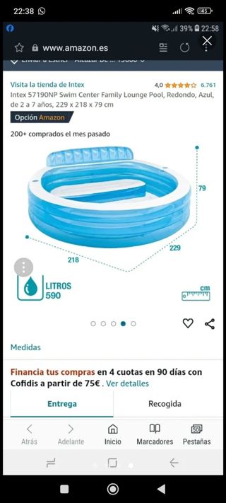 Piscina Hinchable Azul y Blanca