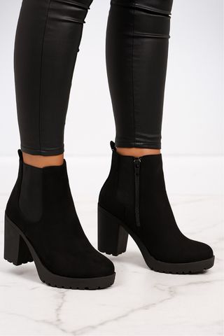 Botines negros tacón plataforma talla 38