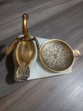 Cenicero laton  antiguo cisne