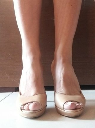 Scarpe tacco 12 vera pelle open top