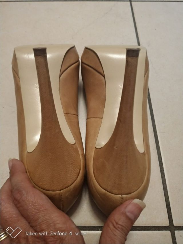 Scarpe tacco 12 vera pelle open top