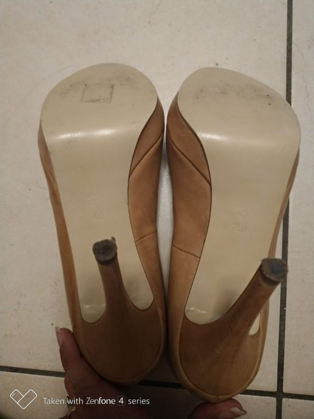 Scarpe tacco 12 vera pelle open top