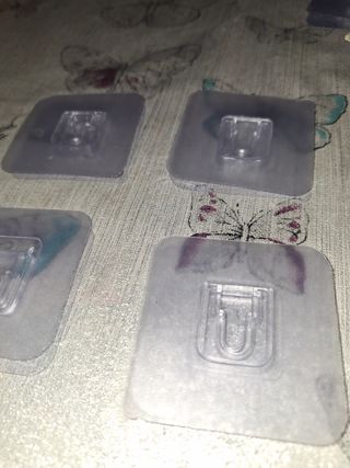 4 Ganchos Adhesivos Dobles Transparentes