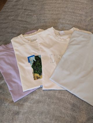 Lote 4 Camisetas manga corta talla M Oversied.