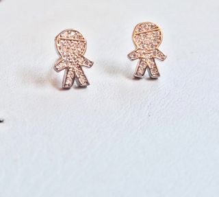Pendientes niño plata y circonitas