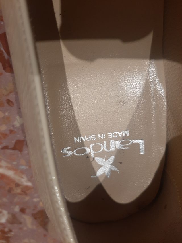 Zapatos Landa niña comunión beige lazo