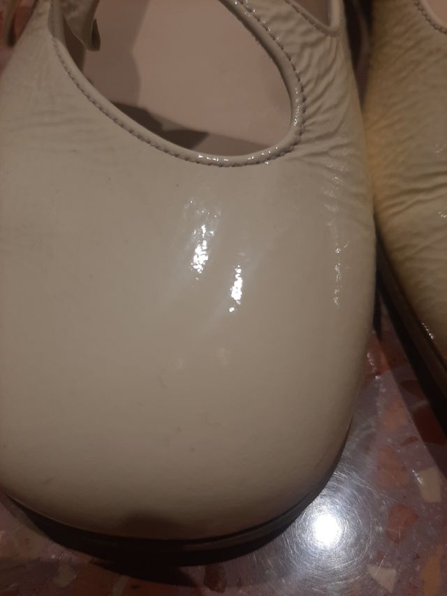 Zapatos Landa niña comunión beige lazo