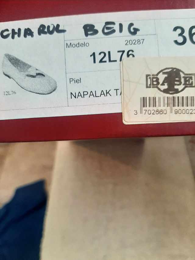 Zapatos Landa niña comunión beige lazo