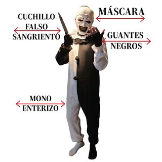 Disfraz Payaso Terrifier Adulto Talla S-M-L-XL