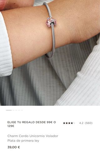 Charm Cerdo Unicornio Volador Pandora Plata