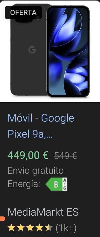 Google Pixel 9a Negro - Oferta!
ÚLTIMA UNIDAD!