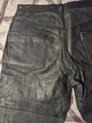 Pantalones de Cuero Auténtico Negros