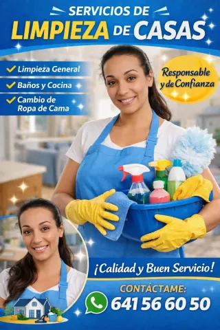 Limpieza de hogar y limpieza para fin de obras...