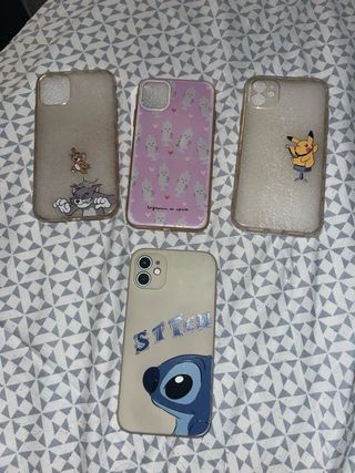 Fundas iPhone 11 (Tom y Jerry, Pikachu, Stitch)