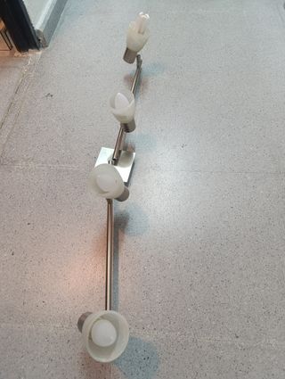 Lámpara de techo 4 focos metal y cristal