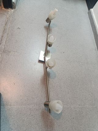 Lámpara de techo 4 focos metal y cristal