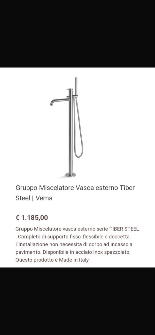 Fontana a piantana per vasca