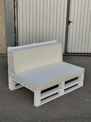 Sofá de Palets Blanco y Beige