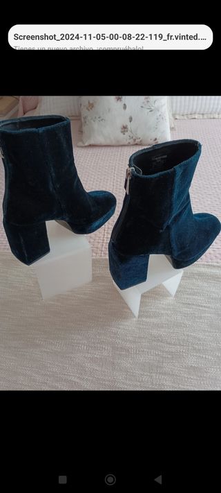 Botines Zara terciopelo azul