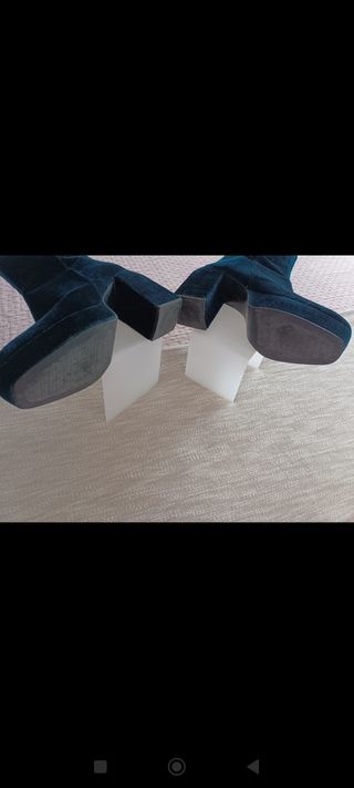 Botines Zara terciopelo azul