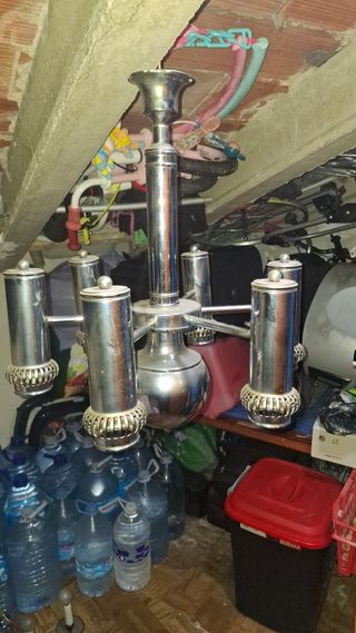 Lámpara colgante de metal plateado