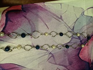 Collana Argento con Perle e Pietre Blu e bianche