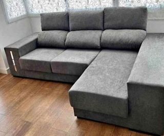 Sofá modular gris de tela