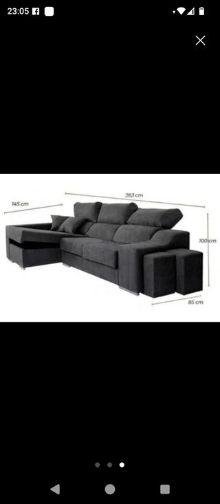 Sofá modular gris de tela