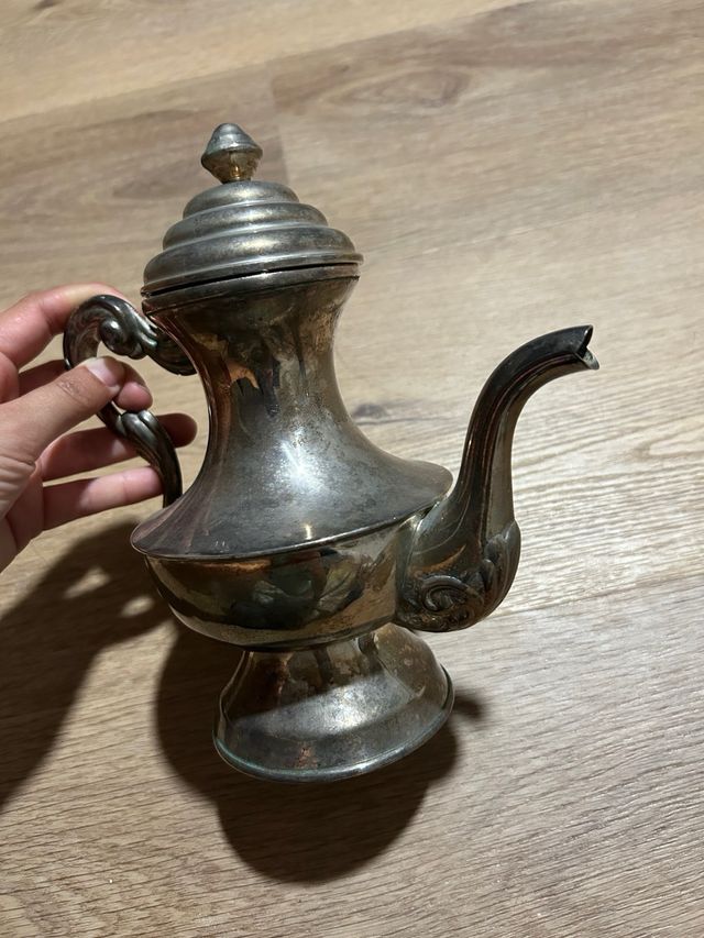 Juego de café color plata y cristal