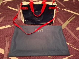 Bolso Armani Jeans Azul, Rojo y Blanco